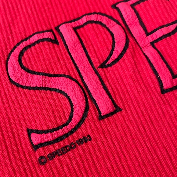 Vintage 1993 Speedo Muscle Tank Top, Mens XL, Red Ribbed Single Stitch Tank USA - Picture 6 of 10